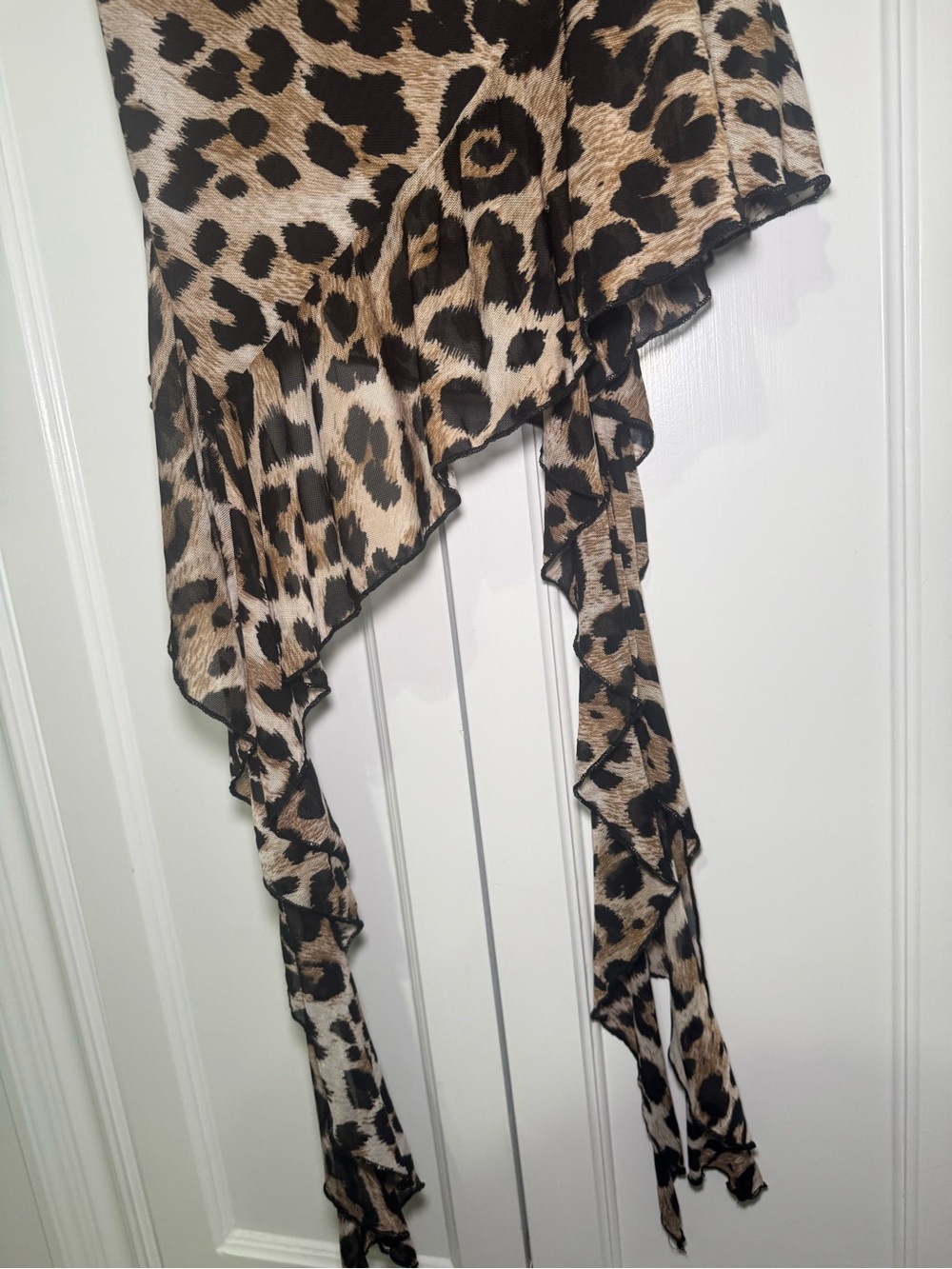 Leopard-Print Asymmetrical Ruffle Dress - Picture 2 of 8